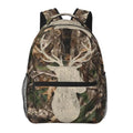 Camo Deer Laptop Backpack, 15.6" Lightweight Hiking Backpack Travel Outdoor Business Casual Daypack for Work College - color: Camo Deer