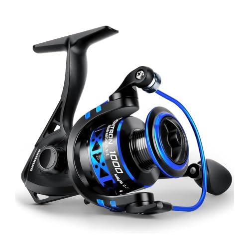 KastKing Centron & Centron Lite Spinning Reels, Size 500 is Perfect for Ice Fishing, Up to 17.5 Max Drag, 5.2:1 Gear Ratio, Ultra Smooth Powerful, CNC Aluminum Spool, 9+1 BB Light Weight - color: Centron, size: Size 1000