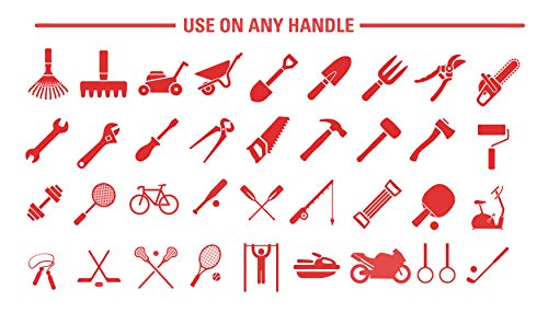 Silicone Rubber Grip Wrap for Tool Handles, Fitness and Sports Equipment - 1.7mm Thick - color: Red