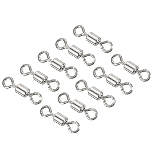 PATIKIL Fishing Barrel Swivels, 40 Pack 335LBS Copper Rolling Hook Line Connector Terminal Tackle for Saltwater Freshwater Fishing, Silver - style: 17 lb