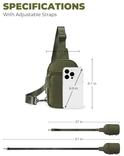 CHOLISS Small Sling Bag for Women and Men, Crossbody Bags Trendy Fanny Packs Chest Bag with Extended Strap - color: A03 Green