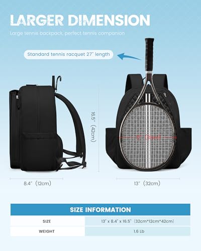Sucipi Tennis Bag, Quilted Tennis Sling Crossbody Backpack, Water Resistant Tennis Racket Bags for Women Men, Suitable for Pickleball Tennis Badminton - color: Green, size: Large
