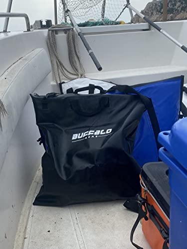 Buffalo Gear Fish Tournament Weigh in Bag for Bass Fishing, Heavy Duty Fish Bag for Caught Fish Waterproof,Leakproof,Puncture Resistant - color: Black-25×23in