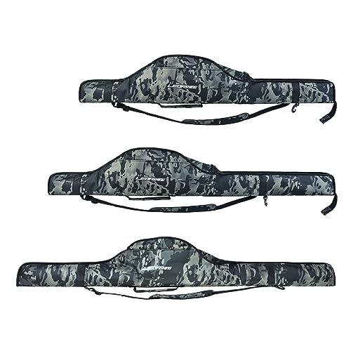 LEOFISHING Portable Folding Fishing Pole Bag 3.94ft/4.59ft/5.25ft Fishing Rod and Reel Protective Case Fishing Tackle Storage Bags Carry Organizer Outdoor for Fishing 3 Size - size: Big(160cm/5.25ft)
