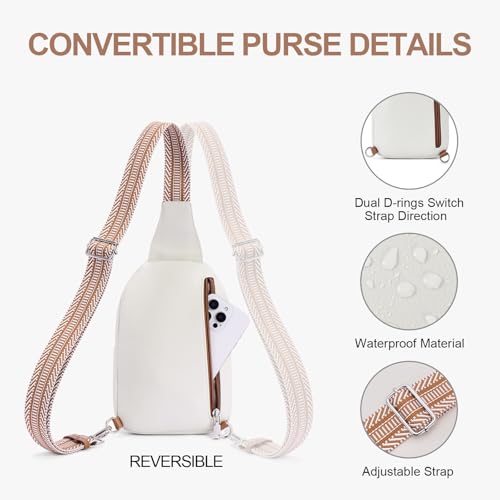 Anti Theft Crossbody Bags for Women Travel Chest Sling Bag Leather RFID Purse Fanny Pack Beige - color: Beige