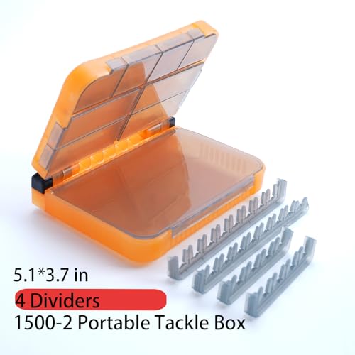 5 Pack Mini Plastic Tackle Boxes for Small Tackle Box Organizer, Ideal for Fishing Storage Containers, Kayak Fly Boxes Large - color: Orange Upgrade 5 pack
