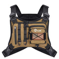 CVLIFE Outdoor Chest Bag for Men, Tactical Chest Pack, Adjustable Running Vest Bag, Lightweight Anti-theft EDC Rig for Hiking - color: Khaki