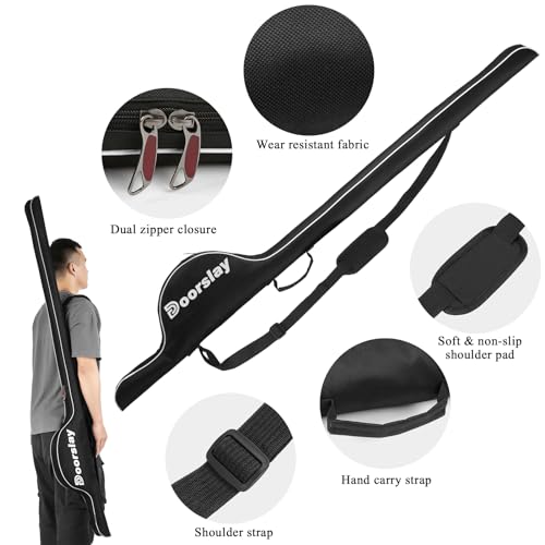 Fishing Rod Bag - 63 Inch Rod & Reel Protective Case, Portable Folding Pole Case, Waterproof Tackle Storage & Organizer - color: Black&White