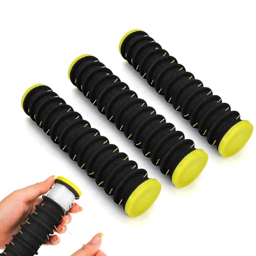 ZENFUN 4 Pc Fishing Line Storage Organizer, Fish Leader Holder with 12 Slots to Keep Your Lines Tangle Free, Spooler Winder, and Hook Keeper with Rigging Spools