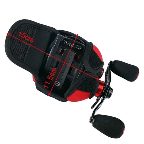 HERCHR Fishing Reel Bag Waterproof Breathable Baitcasting Fish Wheel Protector Fishing Tackle - color: Red