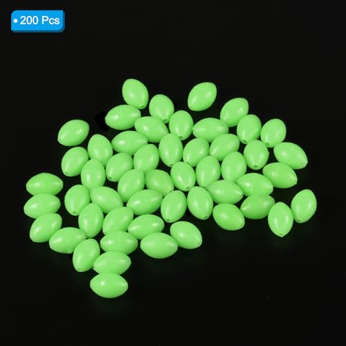 PATIKIL Glow Fishing Beads Soft Plastic Oval Rubber Luminous Fishing Bait Eggs Rig Bead Tackle Lures Accessories with Storage Box - color: Green, size: 10x7mm