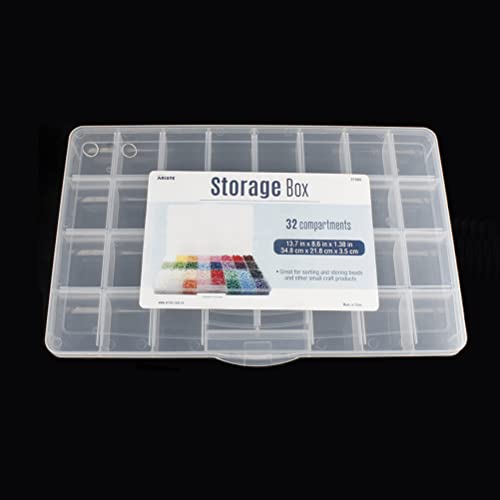 32 Grids Clear Plastic Organizer Box, Craft Storage Container for Beads Organizer, Art DIY, Crafts Jewelry Storage, Fishing Tackles, Rock Collection, 1 Pack - color: 1 Pack