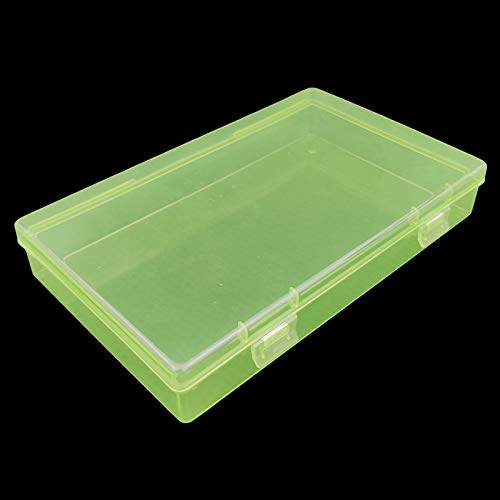 Goodma 4 Pieces Rectangular Plastic Storage Boxes, Green, 7.1x4.3x1.2 inch | Empty Organizer Containers, Hinged Lids, For Small Items and Craft Projects - color: Green, size: 7.1 x 4.3 x 1.2 in