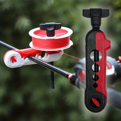 Fishing Line Winder Portable Reel Spooler Machine Adjustable Tension Single-Person for Spinning, Baitcasting, Carp Fishing - color: Blackred