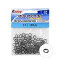 American Fishing Wire Mighty Mini Stainless Steel Split Rings, 3 Times Stronger Than Brass, Superior Holding Power for Fisherman and Outdoorsman - 100pcs in Bright Stainless Steel and Gunmetal Black - size: 100 pc, #2, 39 lb test, style: Gunmetal Black