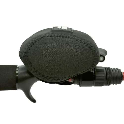 Low Profile Casting Reel Cover | Baitcasting Reel Cover | Neoprene Baitcast Reel Sleeve | Fishing Reel Case | Reel Pouch | Fits 50, 80, 100, 150, 200 Series (Left Hand, Black, Fits 50-200 Series)