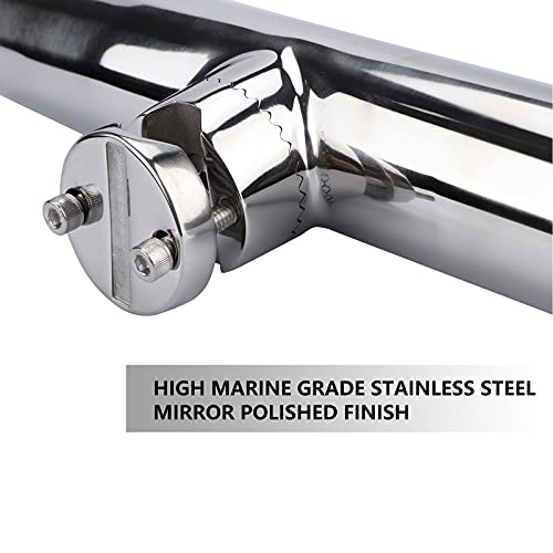 Tournament Style Boat Fishing Rod Holders, Stainless Steel Rail Mount Fishing Rod Holder Clamp on 1" to 1 1/4" Rail for Marine Boat Yacht