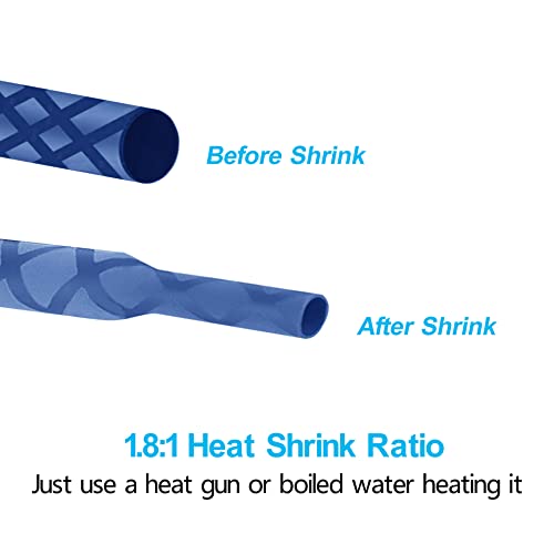 Heat Shrink Wrap Tubing Sleeve for Fishing Rod Grip Handle Cork X-Tube with Non-Slip Insulation Blue (Diameter 30mm, Length 39in) - color: Blue, size: Diamter:30mm Length:39in