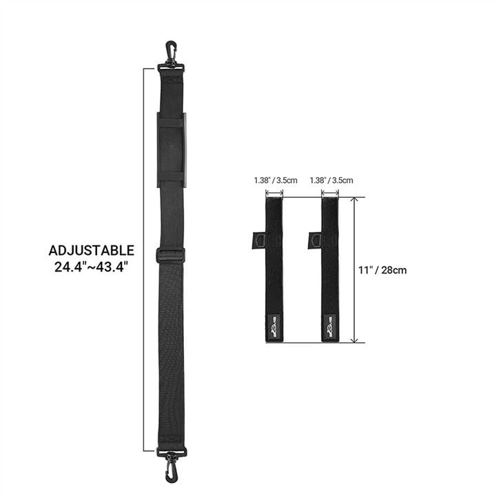 Black Fishing Rod Holder Belt Rod Carrier Strap Sling Shoulder Belt Fishing Rod Carry Strap Nylon Adjustable Length to 55 Inch Fishing Poles Holder Strap Rod Shoulder Belt Tackle Carrier