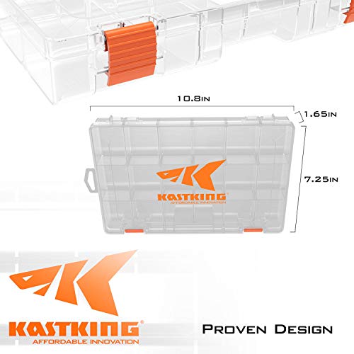 KastKing Tackle Boxes, Plastic Box, Plastic Storage Organizer Box with Removable Dividers - Fishing Tackle Storage - Box Organizer - 2 Packs /4 Packs Tackle Trays - Parts Box - color: Standard, size: 3600(2Pack)