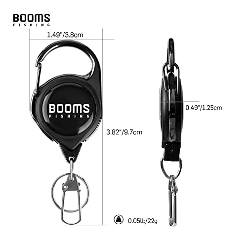 Booms Fishing RG1 Fly Fishing Zinger Retractor 3 pcs - color: Black