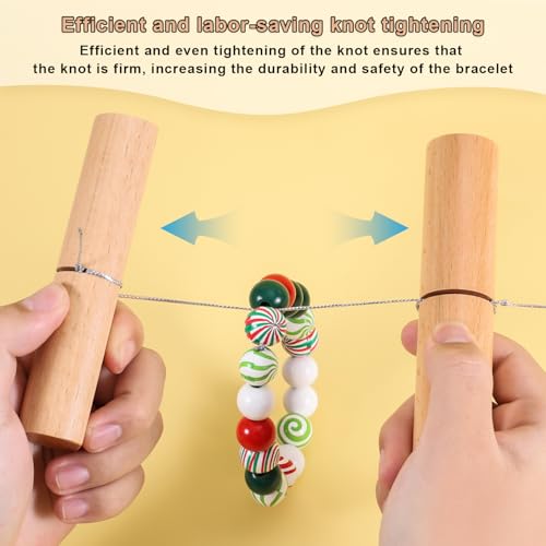 2pcs Tightening Knot Grippers, Knot Grippers Tool for Silicone Beads Tightening Knots Puller Wood Gripper for Beads Wristlets Keychains Bracelets