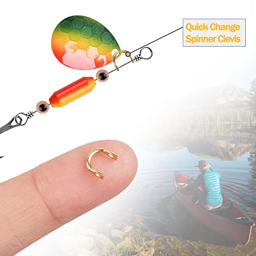Fishing Clevis Easy Spin U-Shaped Brass Links, 120/250pcs Quick Change Spinner Clevis Spinner Blade for Lure Making Spinnerbait Parts Accessory Freshwater Saltwater - color: Silver-120pcs