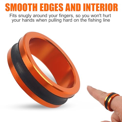 OROOTL Fishing Line Ring Knot Tying Tool, 2pcs Fishing Knot Tying Tool Alloy Line Dragger Tightener Ring FG GT Knot Puller PE Fishing Line Knotting Device Accessories for Saltwater Freshwater - color: Orange-2pcs