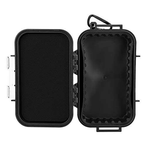 Tiiyee Small Waterproof Boxes of Plastic Case Shockproof Airtight Container Case Portable Airtight Carry Box Black Dry - color: black