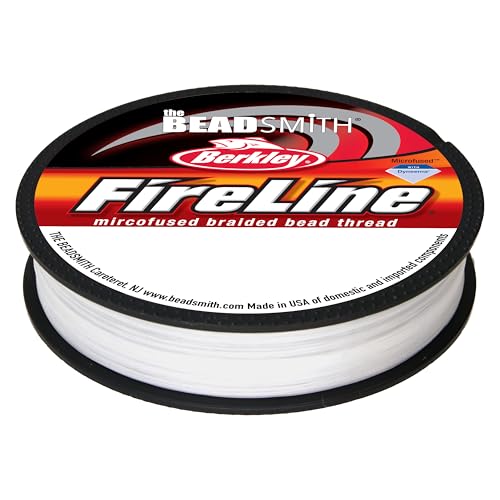 The Beadsmith Fireline by Berkley, Micro-Fused Braided Thread | 6lb. Test, .006”/.15mm Dia, 50 Yd Spool, Crystal Color, Super Strong Stringing Material for Jewelry Making and Bead Weaving - color: Crystal, size: .008"/50 yd