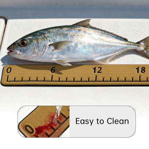 HZshark EVA Foam Fish Measuring Board, Fish Ruler with 3M Self-Adhesive Backing, 48" Fishing Tape Measure for Boats Sailboats Yachts Kayaks - color: Brown, size: 4.5"*48"