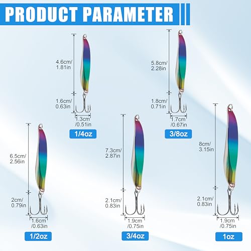 Fishing Spoons Lure Jigs, 5pcs Jigging Spoon Saltwater Fishing Lures Slow Vertical Jigs Metal Baits for Trout Bass Tuna Salmon Sailfish Snapper - color: B-5pcs, size: 1oz(28g)