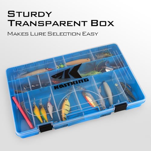 KastKing Tackle Boxes, Plastic Box, Plastic Storage Organizer Box with Removable Dividers - Fishing Tackle Storage - Box Organizer - 2 Packs /4 Packs Tackle Trays - Parts Box - color: Blue Camouflage, size: 3700(4Pack)