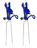 2X Universal Rod Holders Fish Pole Holder Ground Support Stand for Bank Fishing, 360 Degree Adjustable Stainless Steel Catfishing Equiment Bracket for Beach - color: Blue