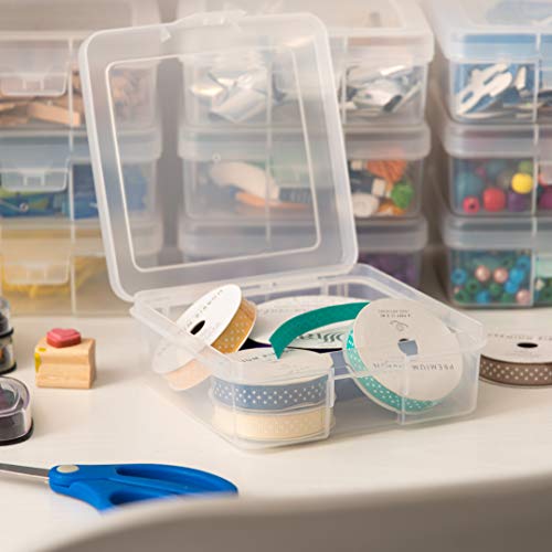 IRIS USA Clear Storage Cases, 18-Pack, |Made in USA|, Plastic Bead Organizing Containers with Snap Lid for Arts, Crafts, Ephemera, Stickers, & Dance Cheer, Clear - Small - size: 18 - Pack, style: Small