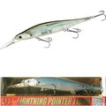 LUCKY CRAFT Lightning Pointer 110DD Deep Diver Freshwater Bass Fishing Lures, Jerkbait Suspending Fishing Lure for Bass & Walleye Fish, Long Casting Fish Gear Accessories for Tackle Box, - color: 283 Silver Cheek Ghost Minnow