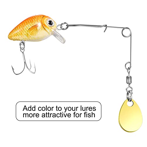 Sumind Fishing Spinner Blades Spinner Bait Smooth Spoons Rigs Fishing Spoons Blades Lures Accessories - color: Gold, size: Large