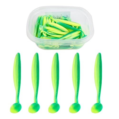 Paddle Tail Swimbaits FS/RE-10 | for Bass Fishing,14 Colors ,Fishing Lures with Flash Blade,Freshwater Saltwater ,Bass Bait,for Trout Catfish Pike - color: Color H, size: 7cm,50pcs