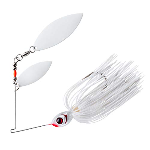 Booyah Glow Blade Spinner-Bait Bass Fishing Lure - color: Snow White, style: Double Willow (3/8 Oz)