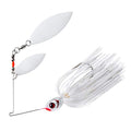Booyah Glow Blade Spinner-Bait Bass Fishing Lure - color: Snow White, style: Double Willow (3/8 Oz)