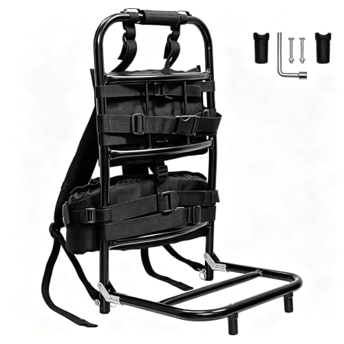 Foldable Aluminum Hunting Pack Frame, Lightweight External Frame Hiking Backpacks, Alice Pack, Hunting Backpack Frame for Travel, Outdoor, Black - color: Black