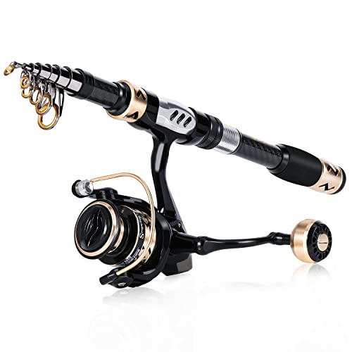 Sougayilang Fishing Pole with Spinning Reel Portable Fishing Rod Reel Combos - size: 2.4M Rod with 3000 Reel, style: Only Rod and Reel