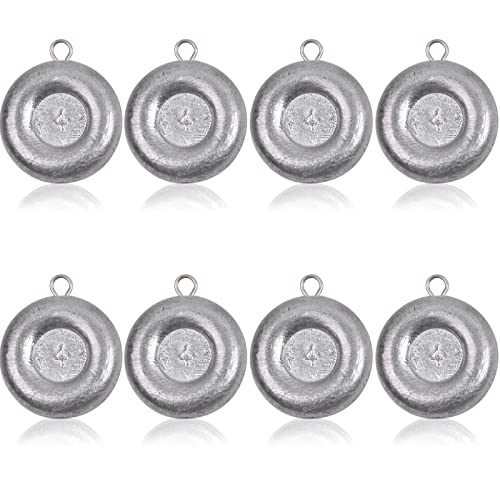 Disc Sinkers Fishing Weights Coin Sinkers Saltwater Surf Fishing Weights Bottom Fishing Drifting Trolling Catfishing Fishing Sinkers Weights Saltwater Tackle 1oz 2oz 3oz 4oz 5oz 6oz 8oz - style: 4oz-8pcs