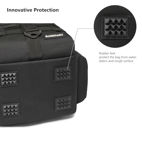 BASSDASH Convertible Fishing Backpack Sling Bag with Rod Holder, Adjustable Tactical Water-Resistant Tackle Storage Pack FP07 - color: Black, size: Large