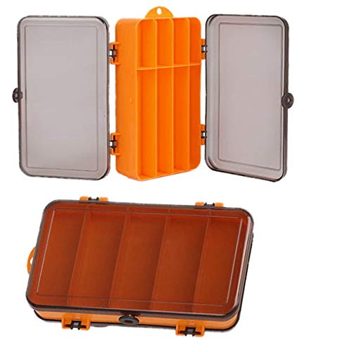 Toasis Two Sided Plastic Box Fishing Lure Storage Container Organizer Small Fishing Tackle Box - color: Mixed A-2pcs