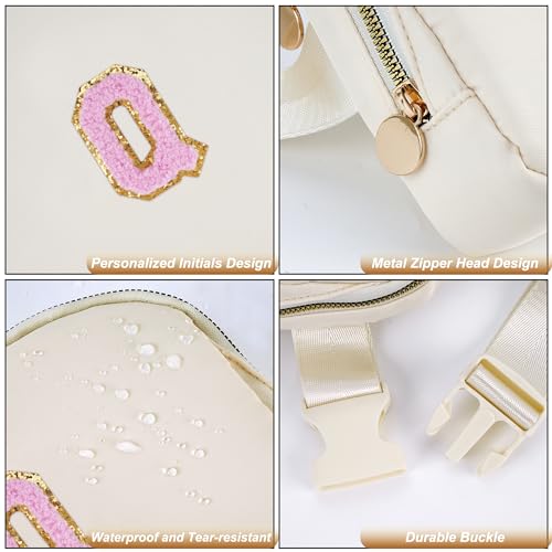 Uygafly Birthday Gifts for 4 5 6 7 8 9 10 11 12 13 Year Old Girl,Gift for Teen Girls Kids Toddler,Personalized Initial Fanny Pack Purse Crossbody Bag Belt Bag Cute Trendy Stuff | Cream,Q - color: Cream, style: Q