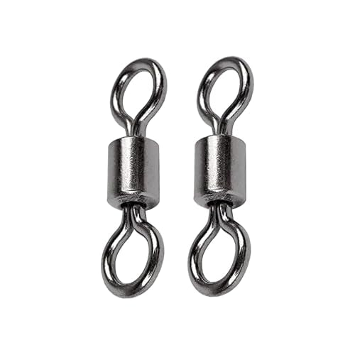 QISHUO Stainless Steel Swivels Fishing Lure Barrel Saltwater Swivel Fishing Strength Quick Change Fishing Swivels Rolling Black Nickel - size: Size4/0 (298lb) 25 pcs