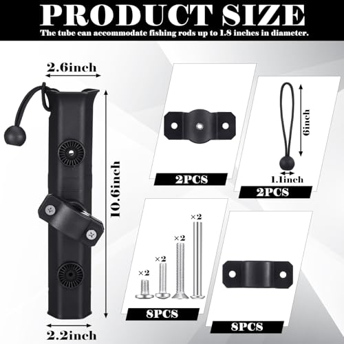 Seenelling Fishing Rod Holder for Bike Rack Pole Mount Rotatable Fishing Chair Pole Holders with Clamp for Boat Bicycle Motorcycle Kayak Cart - color: black