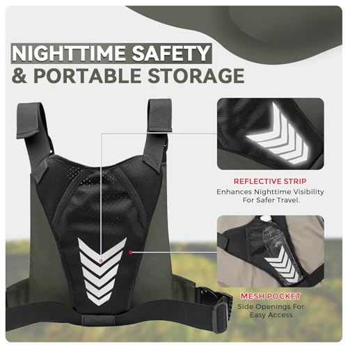 Criuage Outdoor Chest Bag for Men, Lightweight Adjustable Running Vest, Water Resistant EDC Chest Pack with Water Bottle Pocket, Breathable Back Pad for Hiking Cycling Fishing Travel (Olive) - color: Olive