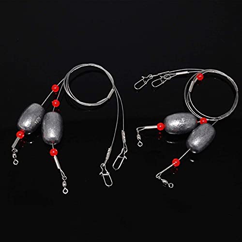 Carolina Rig Catfish Rig Saltwater Bottom Surf Fishing Rigs Flounder Rigs Wire Leaders with Egg Sinkers for Flounder Catfish Grouper Striped Bass Drum Redfish Fishing - size: 0.5 oz_8pcs